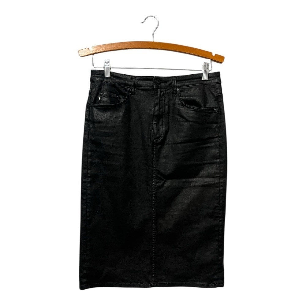 H&M & Denim Black Waxed Pencil Skirt Women's Size 10